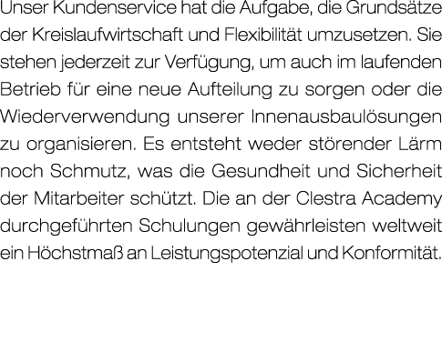 Unser Kundenservice hat die Aufgabe, die Grunds tze der Kreislaufwirtschaft und Flexibilit t umzusetzen. Sie stehen j...
