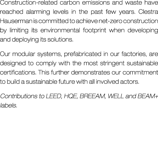 Construction-related carbon emissions and waste have reached alarming levels in the past few years. Clestra Hauserman...